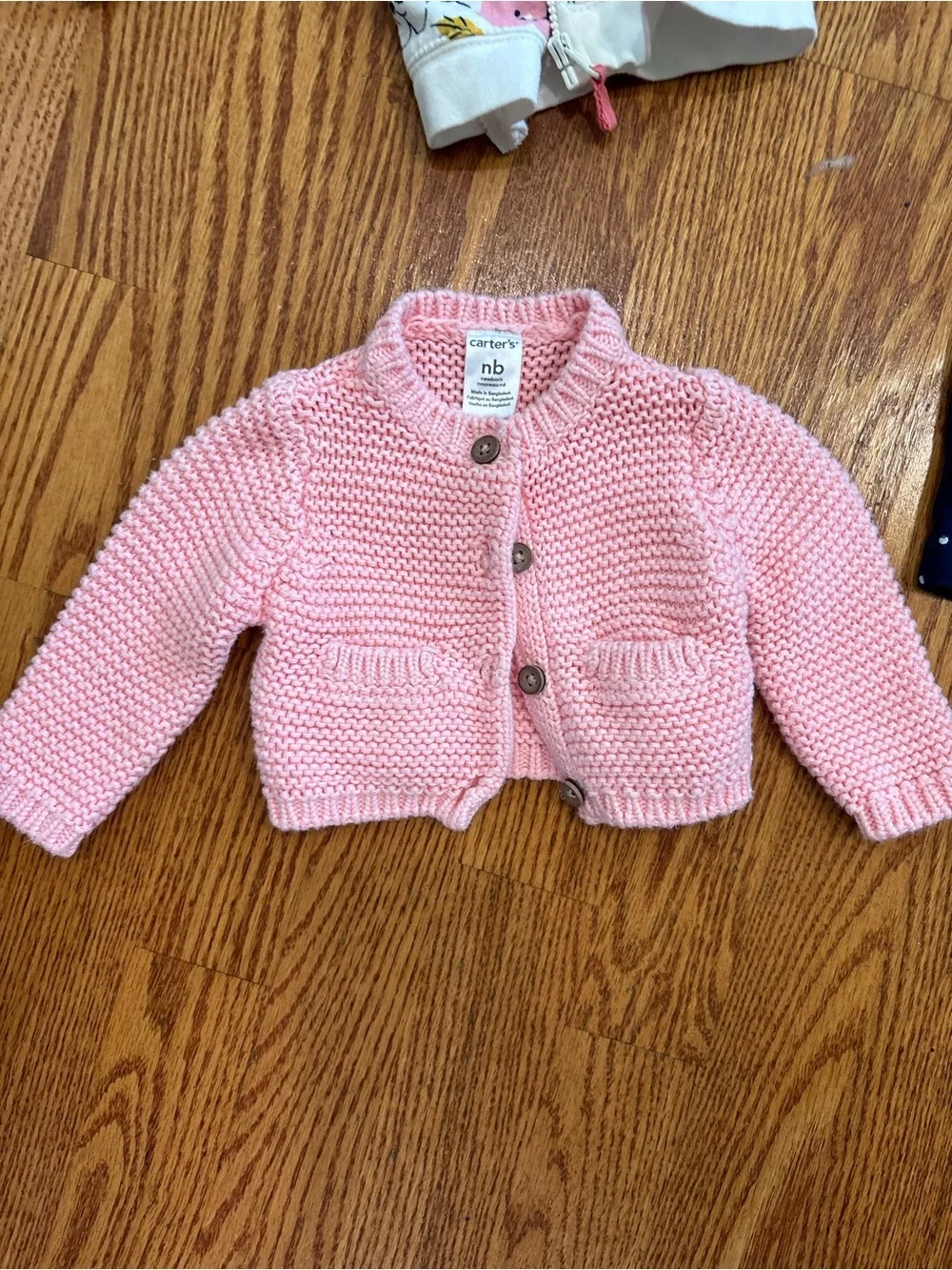 Carter's newborn baby girl bundle sweater hoodie Pink Knit Baby Cardigan floral